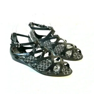 Mel Melissa x Forever 21 Dreamed Size 6 Jelly Sandals Buckle Crisscross Black